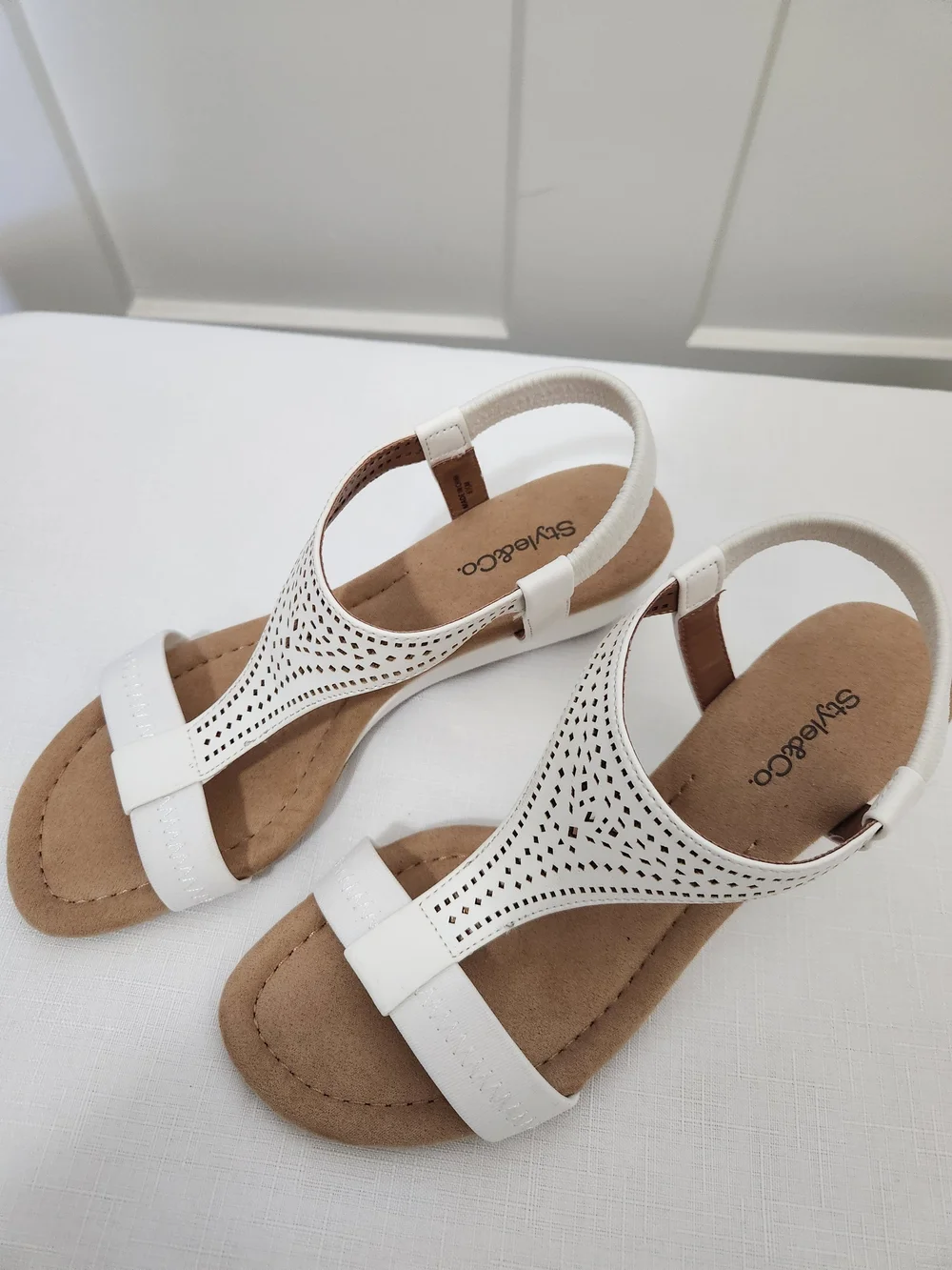 Style & Co. Vacanzaa White Wedge Sandals-size 6.5
